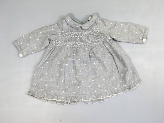 Robe m.l grise croix col, moins cher chez Petit Kiwi