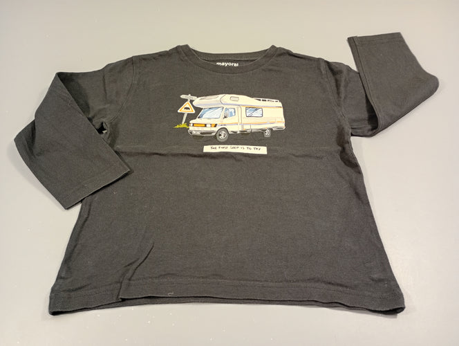 T-shirt m.l anthracite, camping car, moins cher chez Petit Kiwi
