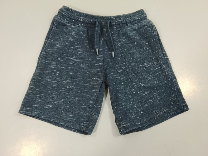 Bermuda molleton bleu flammé blanc, moins cher chez Petit Kiwi