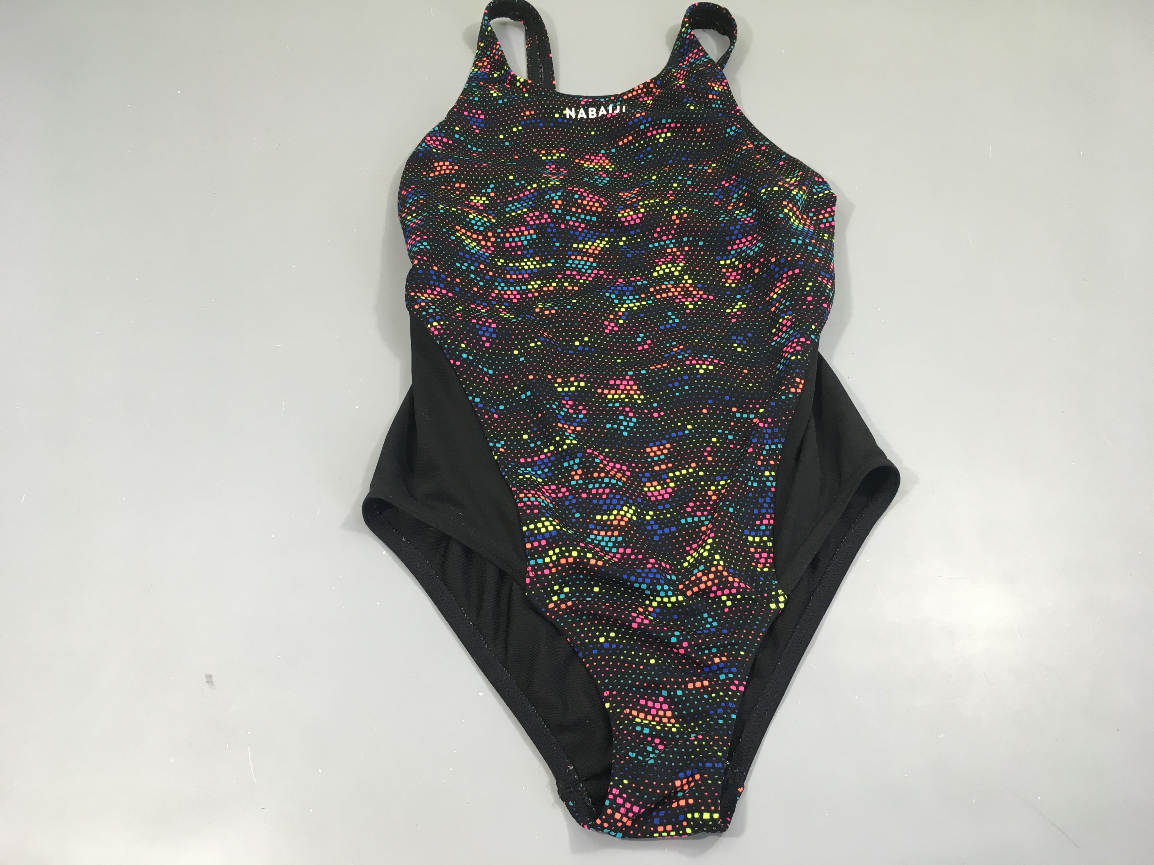 Maillot noir carrés multicolors Taille estimée