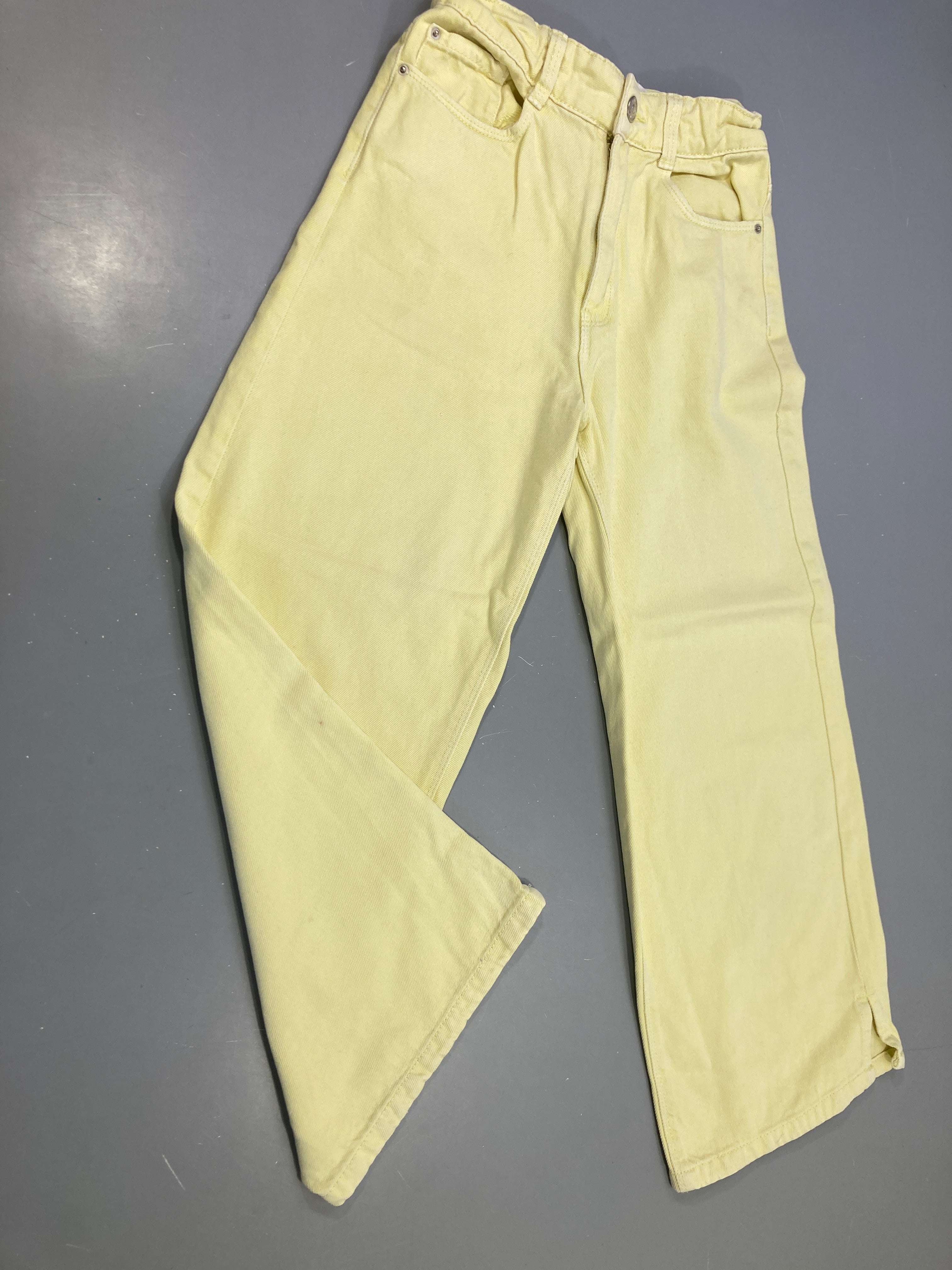 Pantalon jean jaune pâle Wide Leg