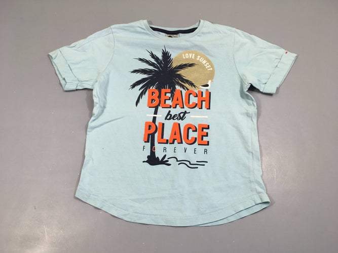 T-shirt m.c bleu Beach, moins cher chez Petit Kiwi