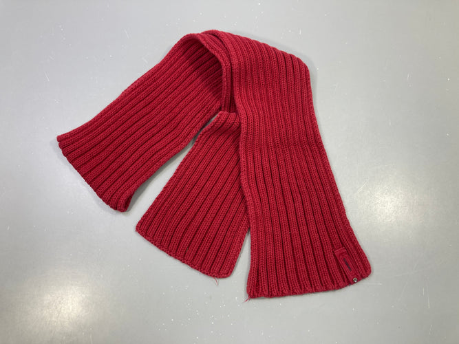 Écharpe rouge tricot côtelé, moins cher chez Petit Kiwi