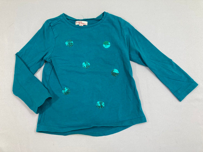 T-shirt m.l vert sequins ronds, moins cher chez Petit Kiwi
