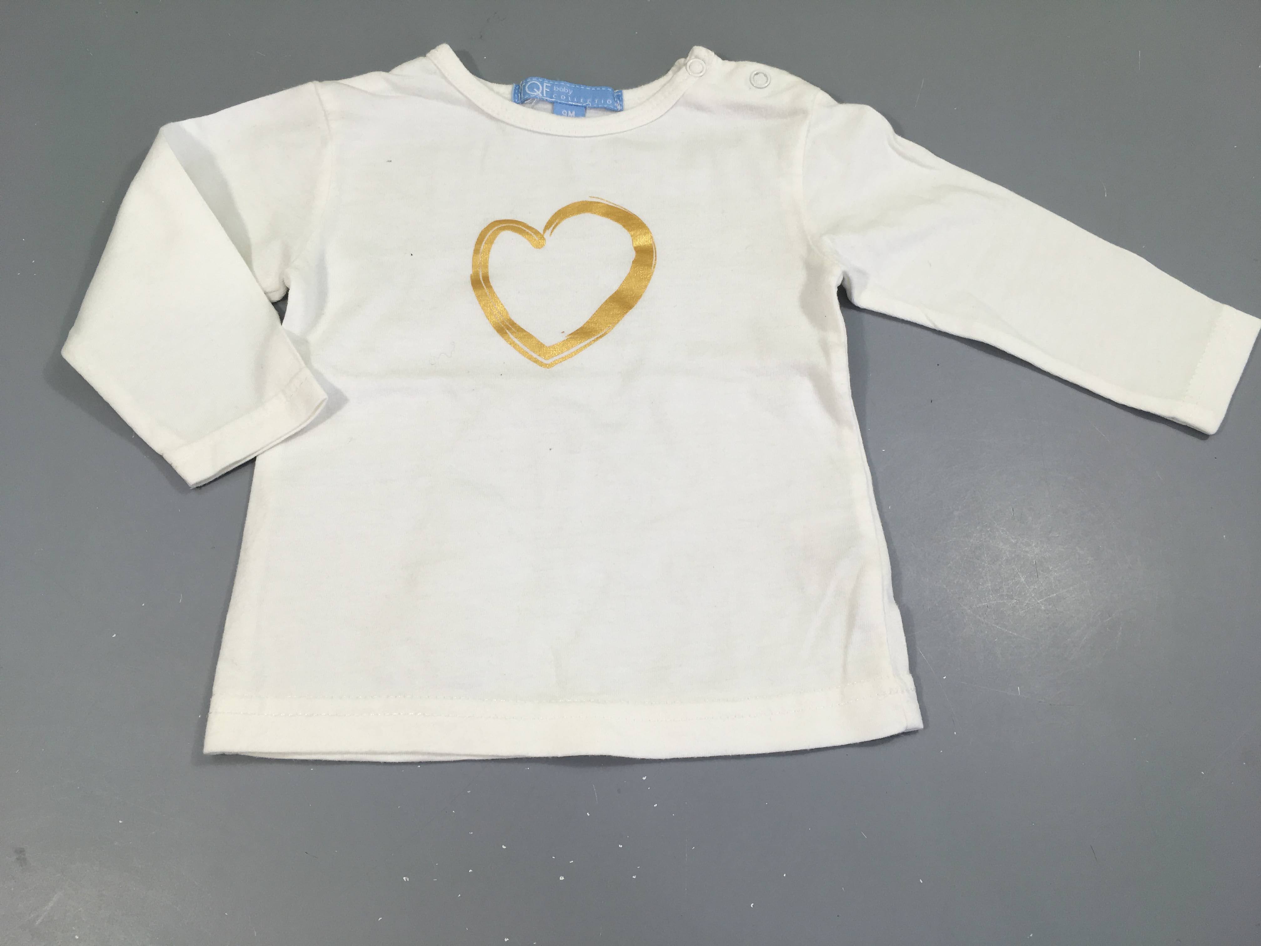 T-shirt m.l blanc coeur doré