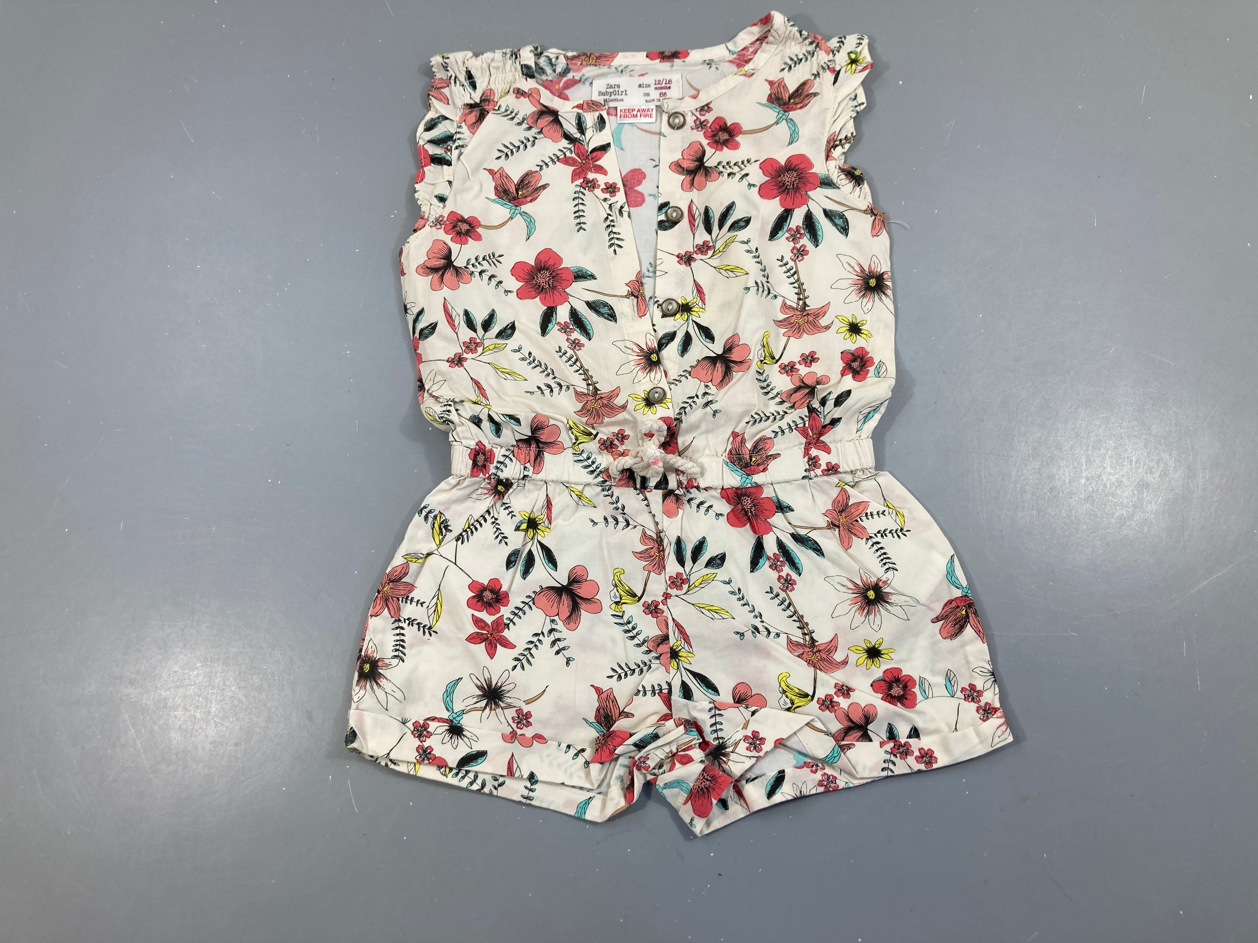 Combishort écru fleurs