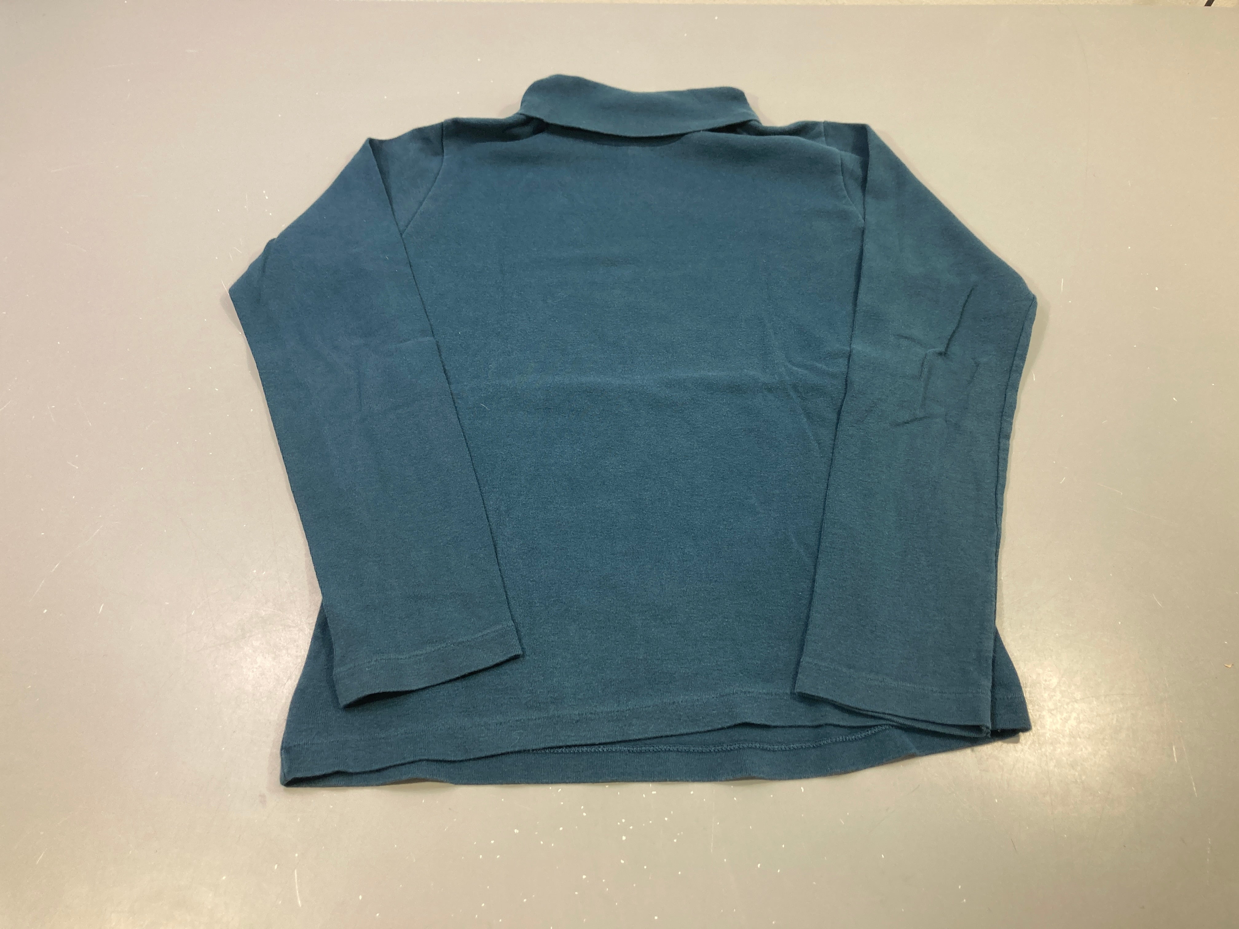 T-shirt m.l bleu pétrole col roulé