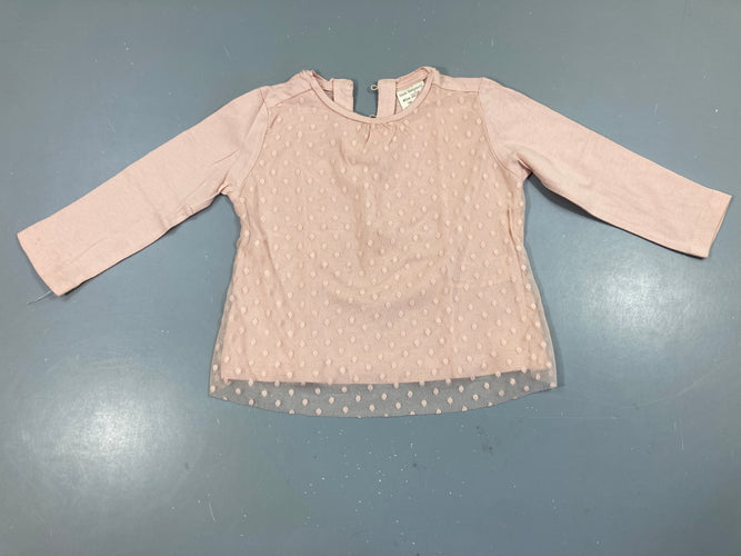 T-shirt m.l rose avant voile plumetis, moins cher chez Petit Kiwi