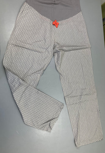 Pantalon de grossesse gris motifs blancs, moins cher chez Petit Kiwi