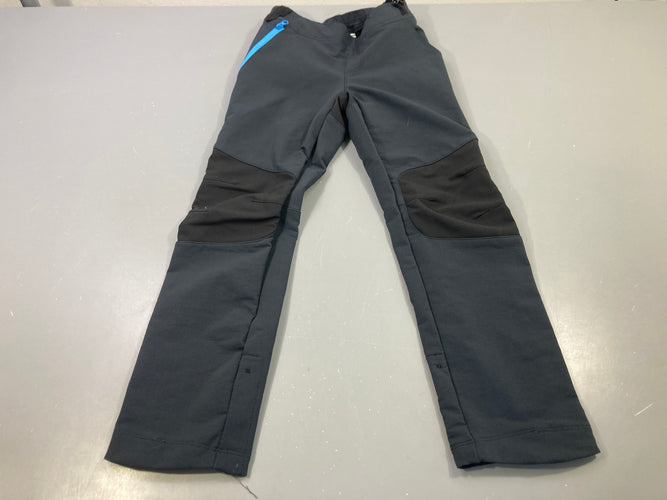 Pantalon de randonnée gris zip bleu, renforts genoux, moins cher chez Petit Kiwi