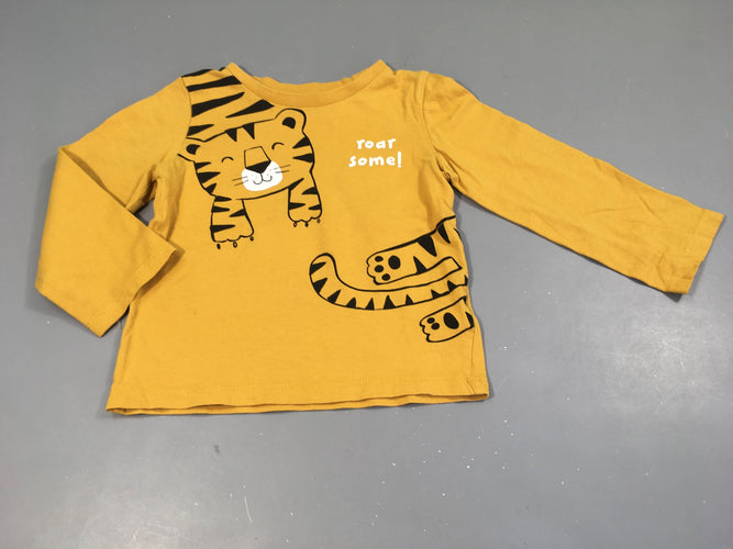 T-shirt m.l orange tigre, moins cher chez Petit Kiwi