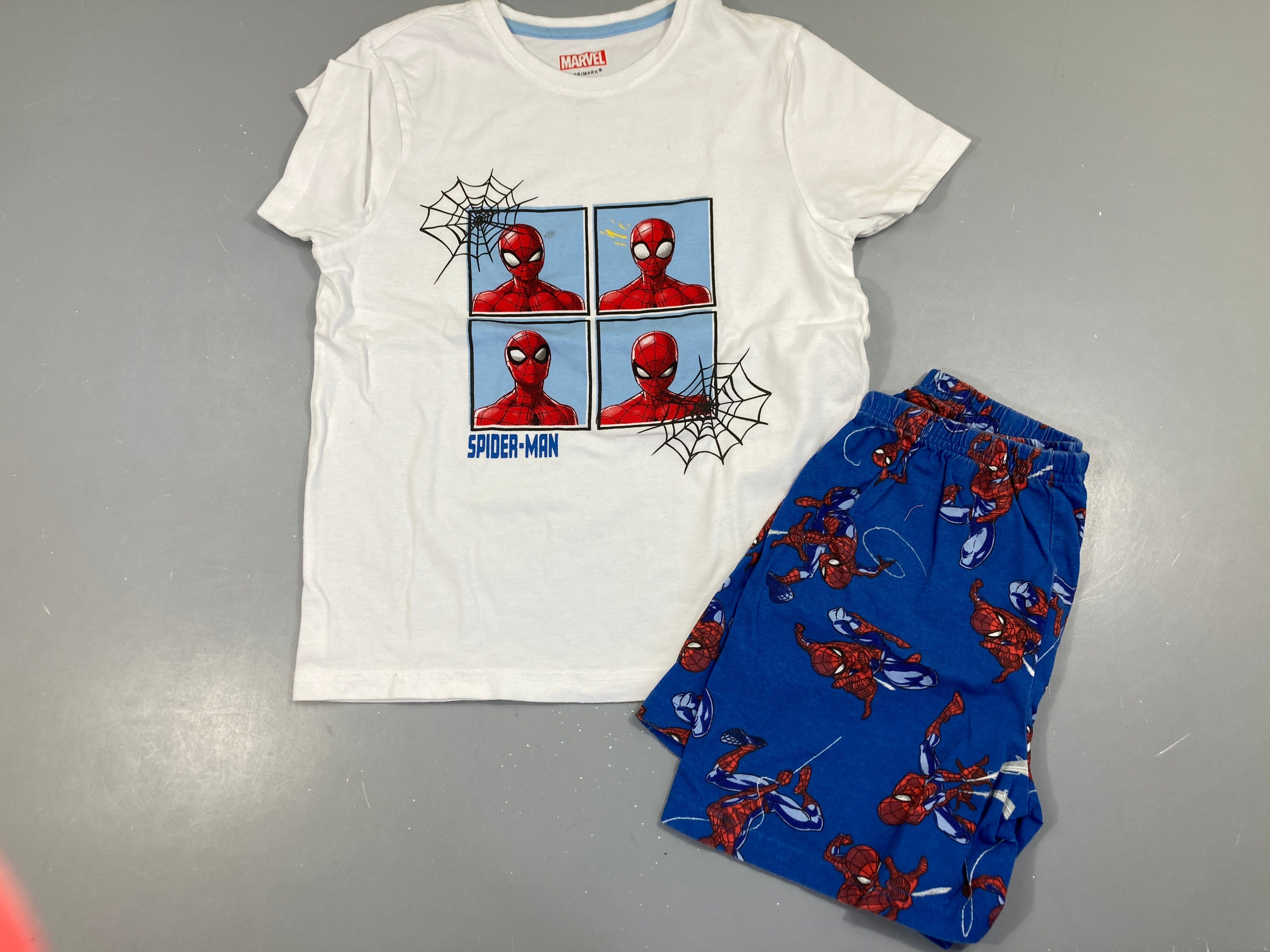 Pyjashort 2pcs jersey blanc-bleu Spiderman