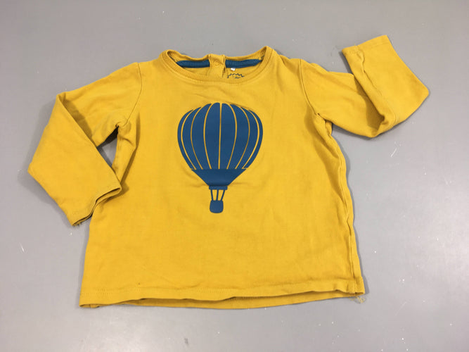T-shirt m.l moutarde montgolfière, moins cher chez Petit Kiwi