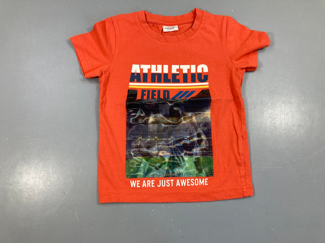T-shirt m.c orange Athletic, moins cher chez Petit Kiwi