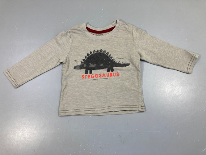 T-shirt m.l taupe flammé Dino, moins cher chez Petit Kiwi