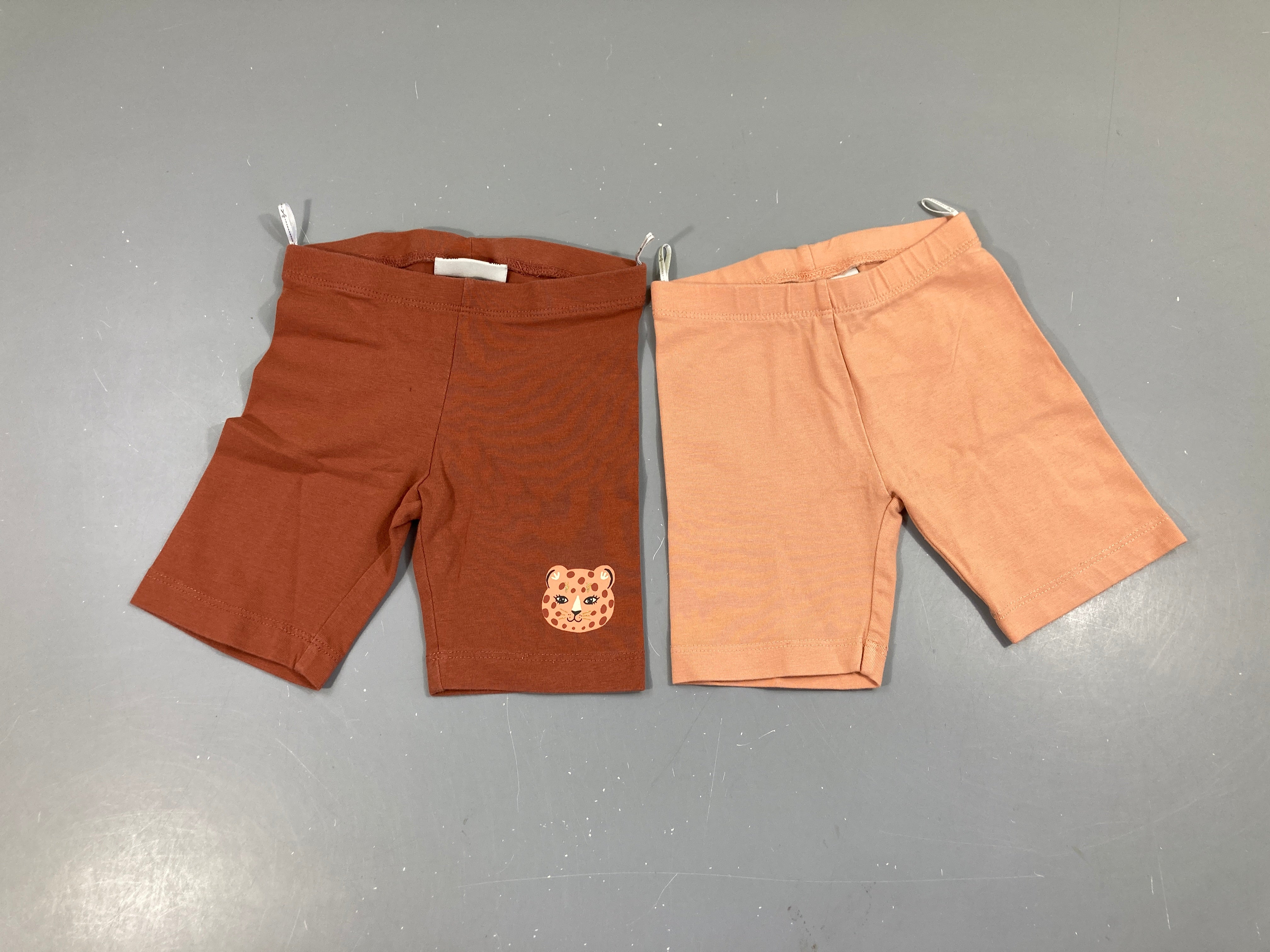 2 Leggings shorts brun-saumon