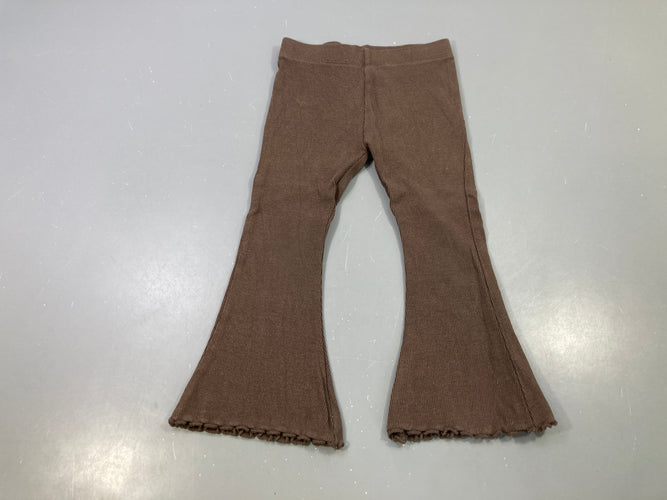 Jegging évasé marron uni côtes, moins cher chez Petit Kiwi