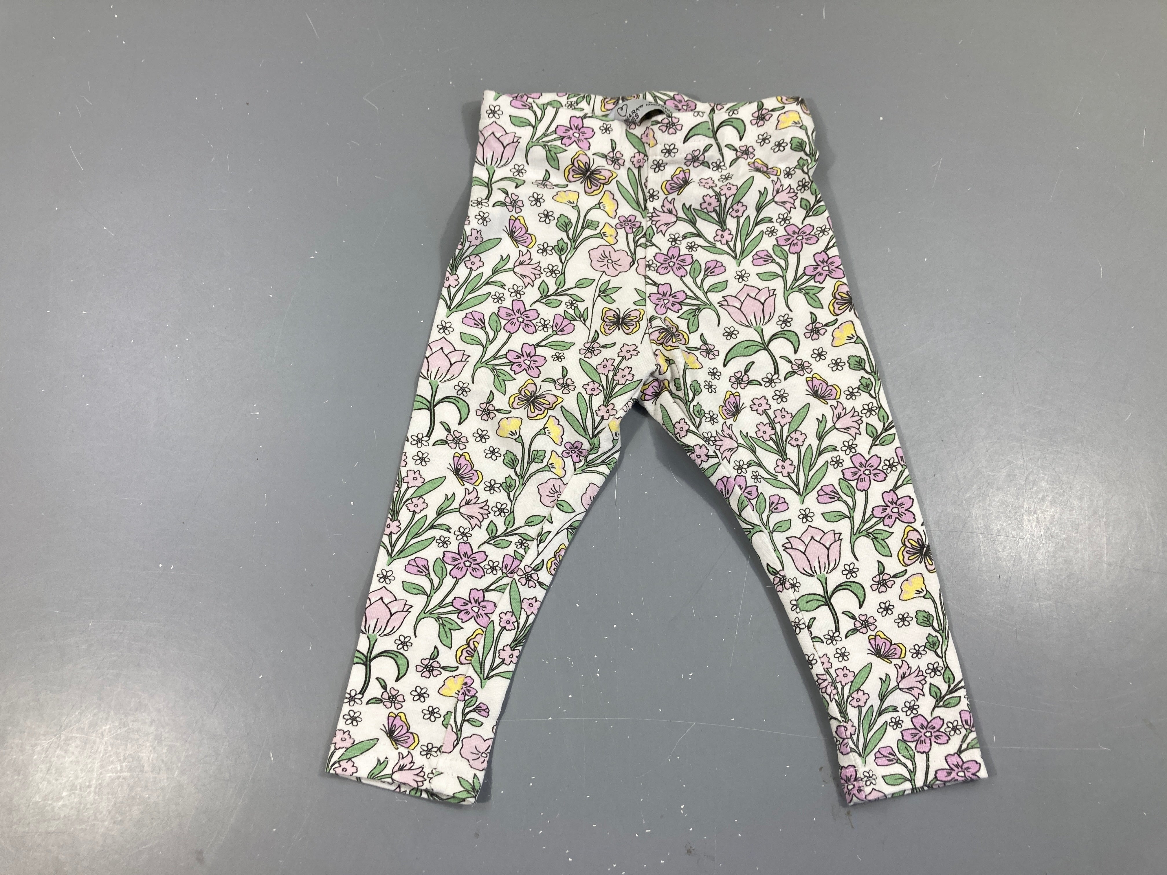 Legging écru fleuri fleuri