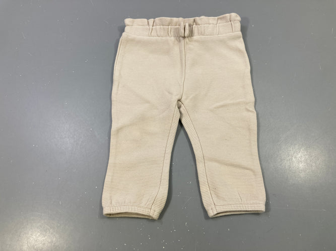 Pantalon jogging molleton texturé crème uni, moins cher chez Petit Kiwi