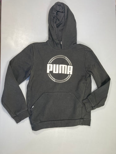 Sweat à capuche noir Puma, bouloché, moins cher chez Petit Kiwi