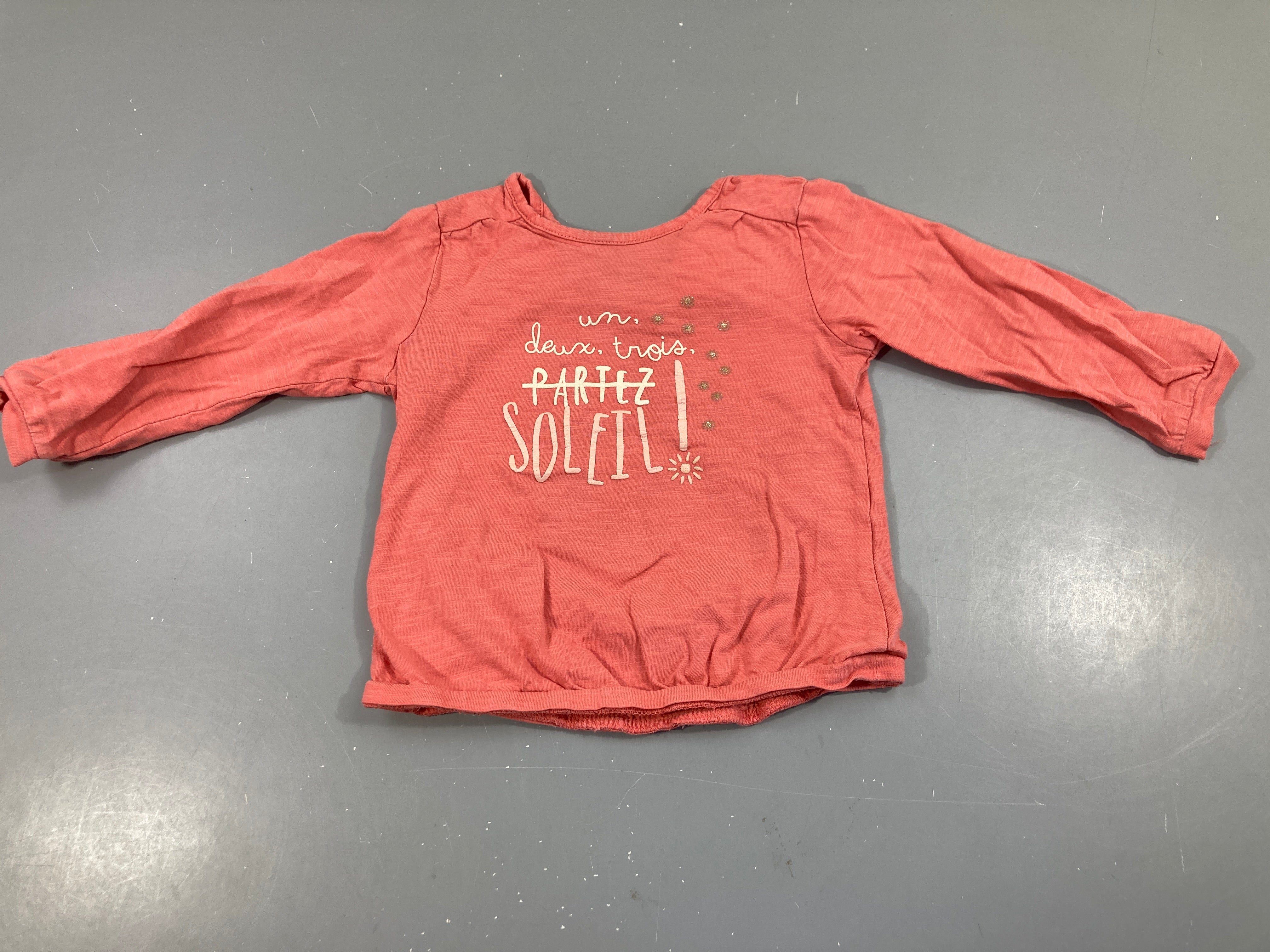 T-shirt m.l rose flammé Soleil