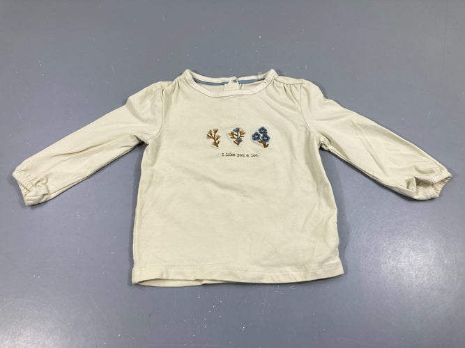 T-shirt m.l écru 3 plantes, moins cher chez Petit Kiwi