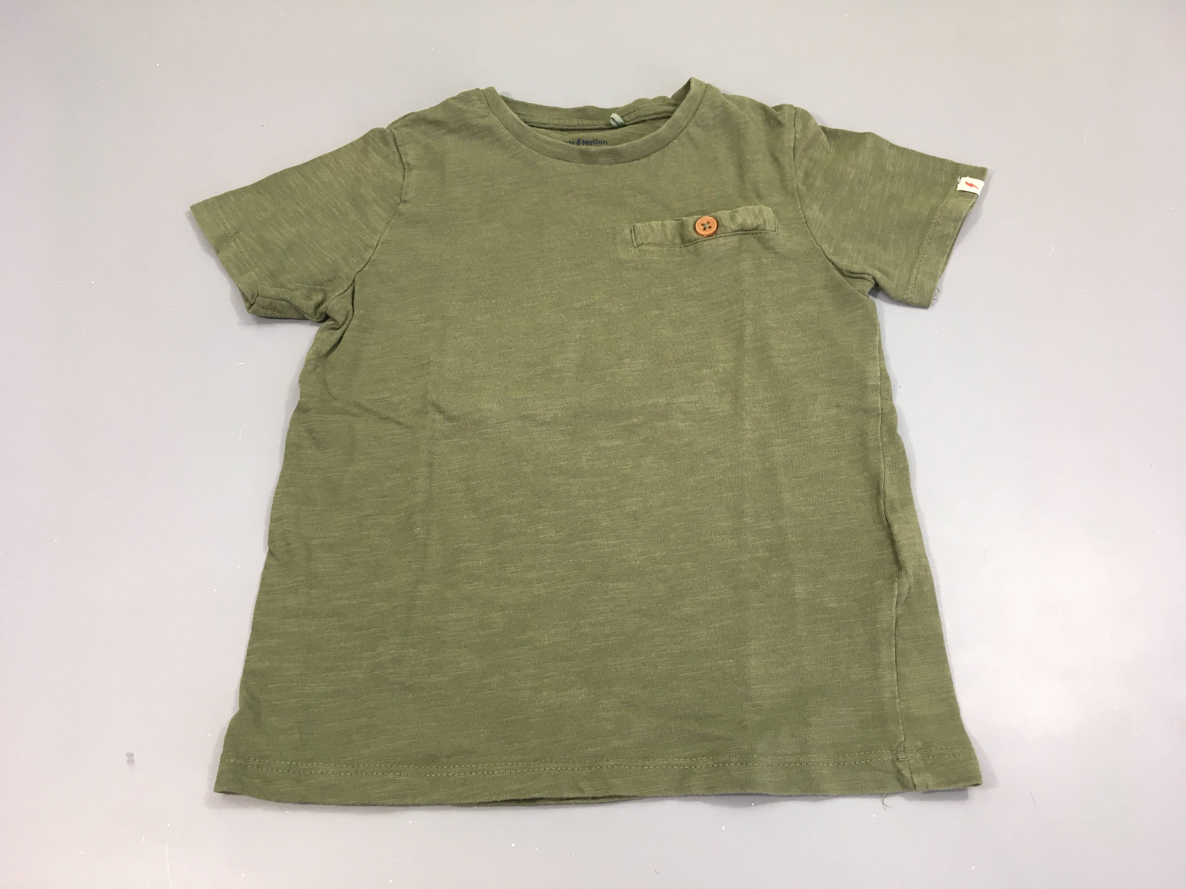 T-shirt m.c vert flammé poche