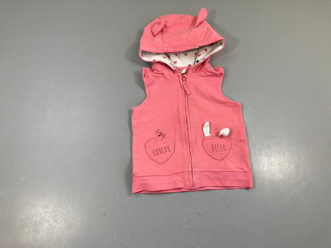 Sweat zippé s.m à capuche oreilles taché sous poche G, moins cher chez Petit Kiwi