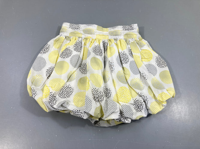 Jupe boule blanche motifs ronds jaunes-gris, moins cher chez Petit Kiwi