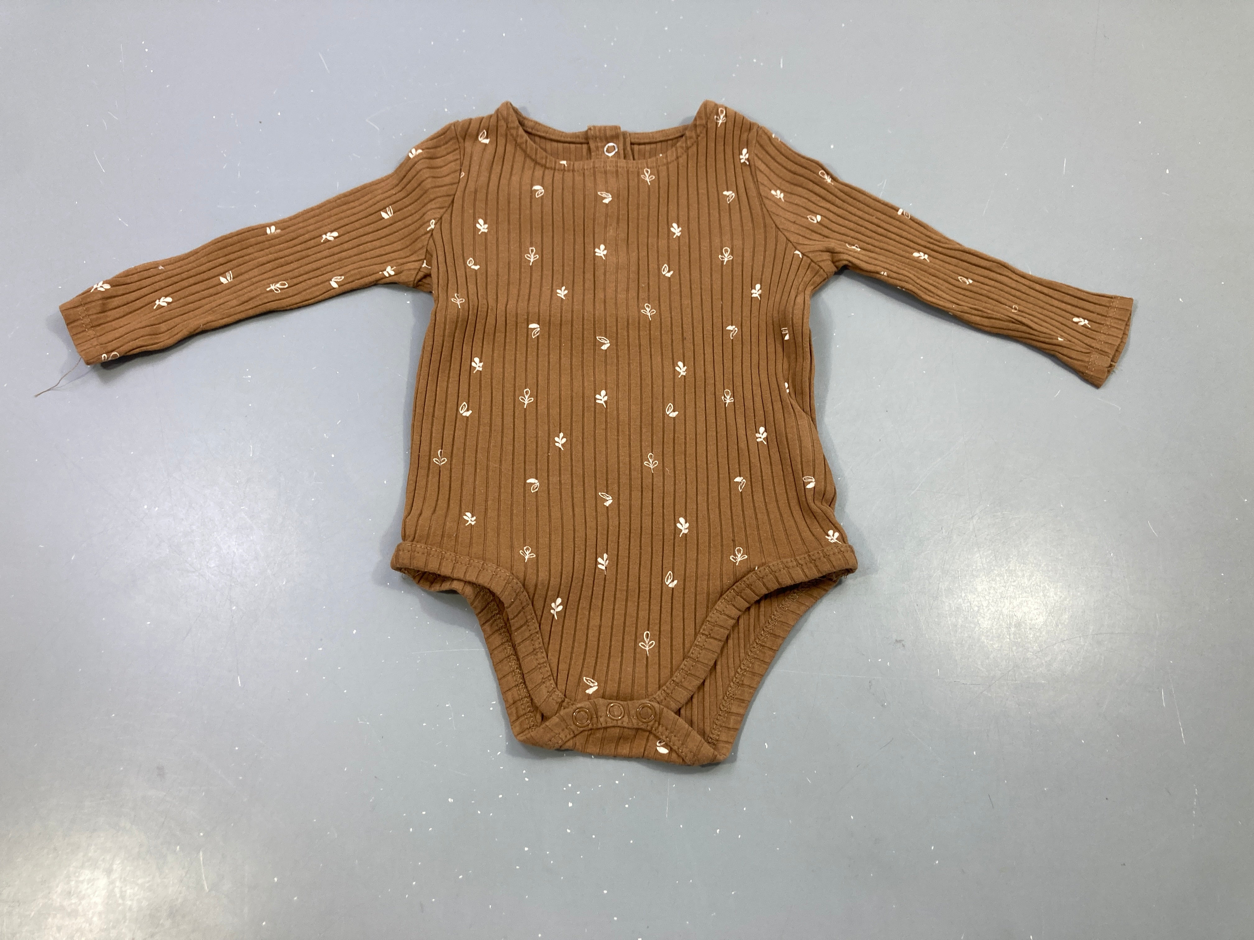 Body m.l marron fleuri côtes