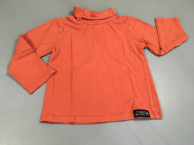 T-shirt col roulé orange, moins cher chez Petit Kiwi