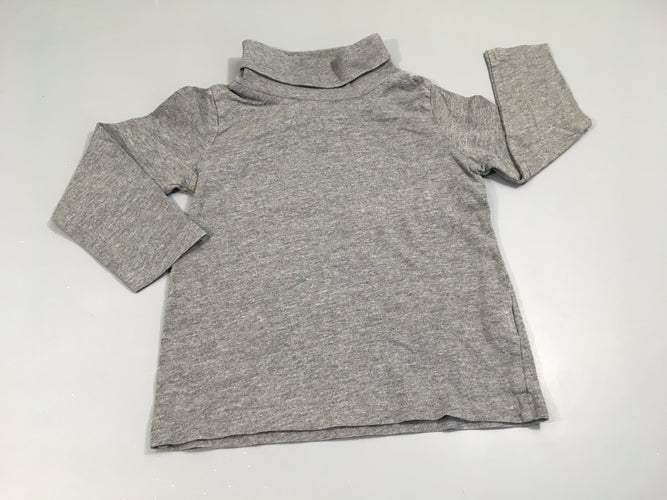 T-shirt col roulé gris chiné, moins cher chez Petit Kiwi