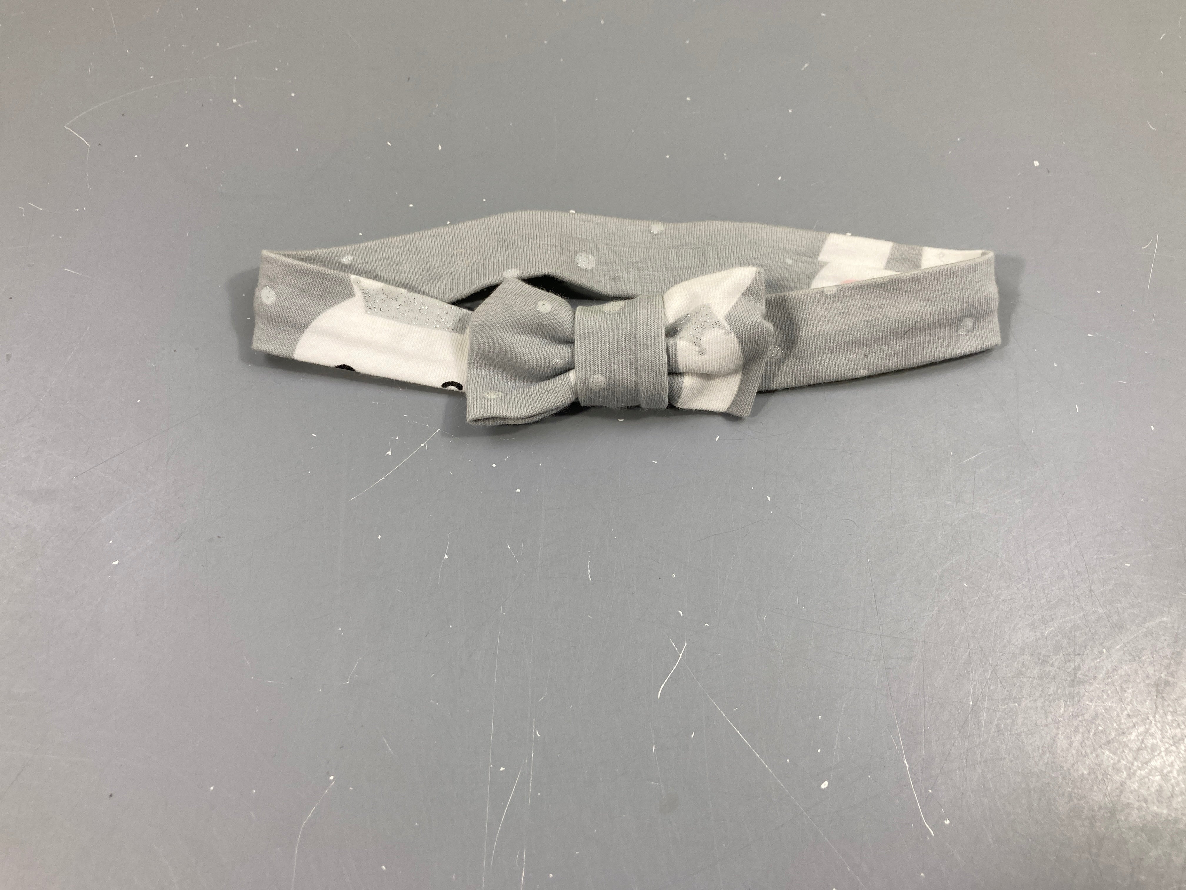 Bandeau jersey gris lapin noeud