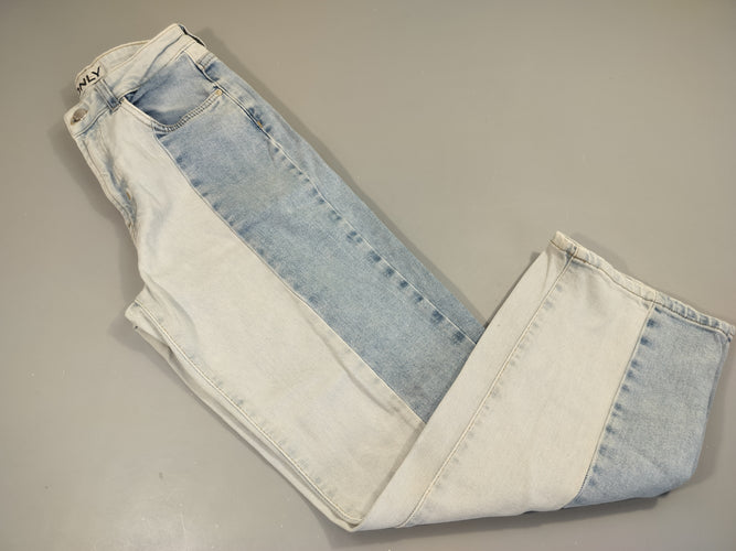 Jeans clair bicolore T 26/32, moins cher chez Petit Kiwi