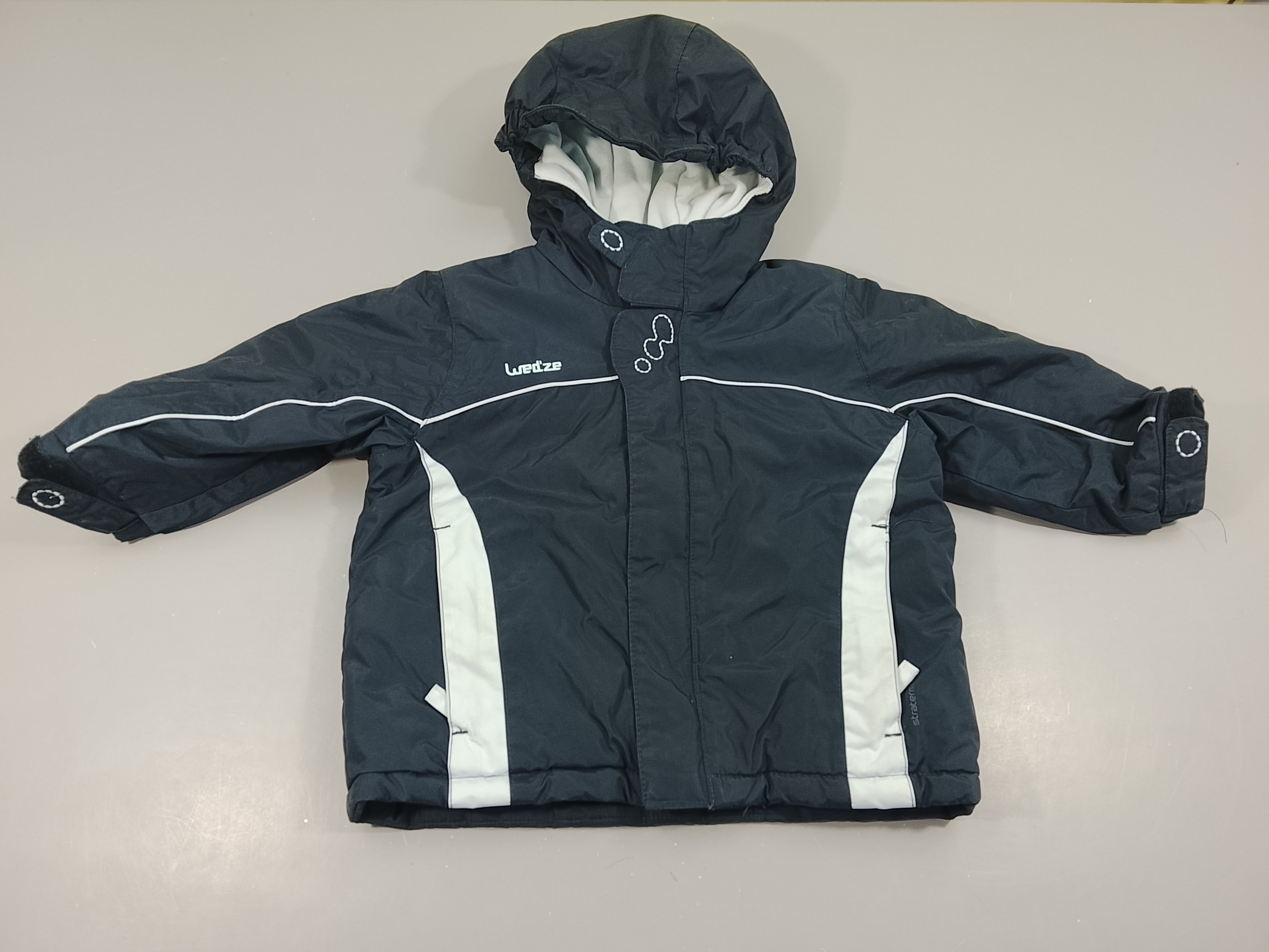 Veste de ski  zippée à capuche Wed'ze bleu marine - blanc