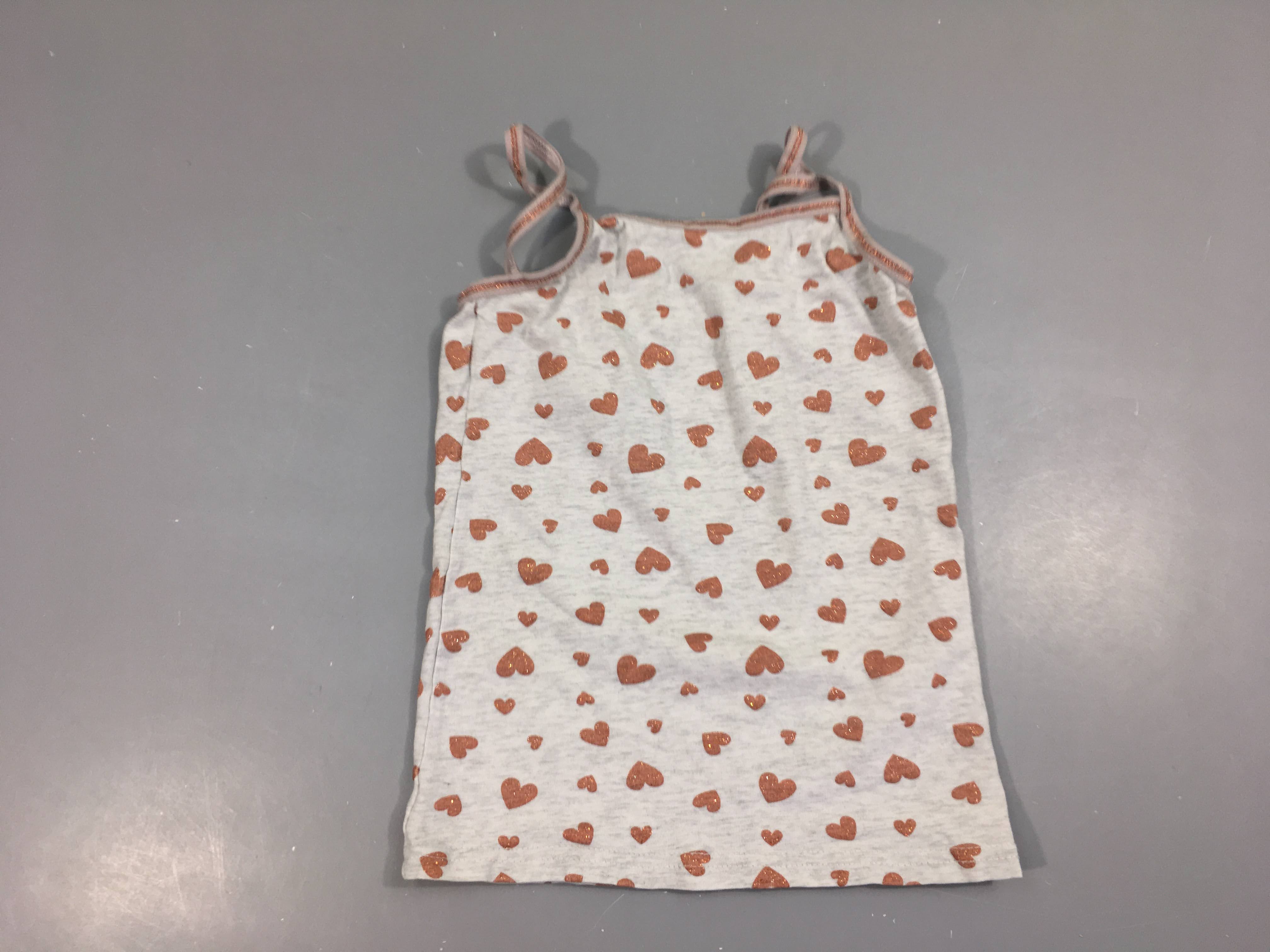 Chemisette s.m grise coeurs dorés