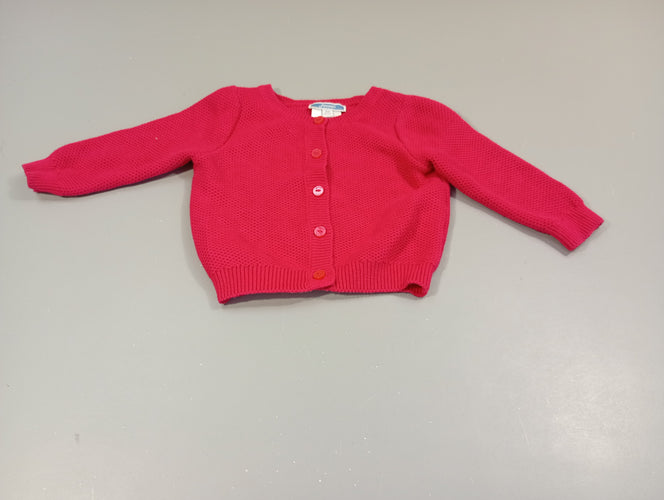 Gilet rose texturé ., moins cher chez Petit Kiwi