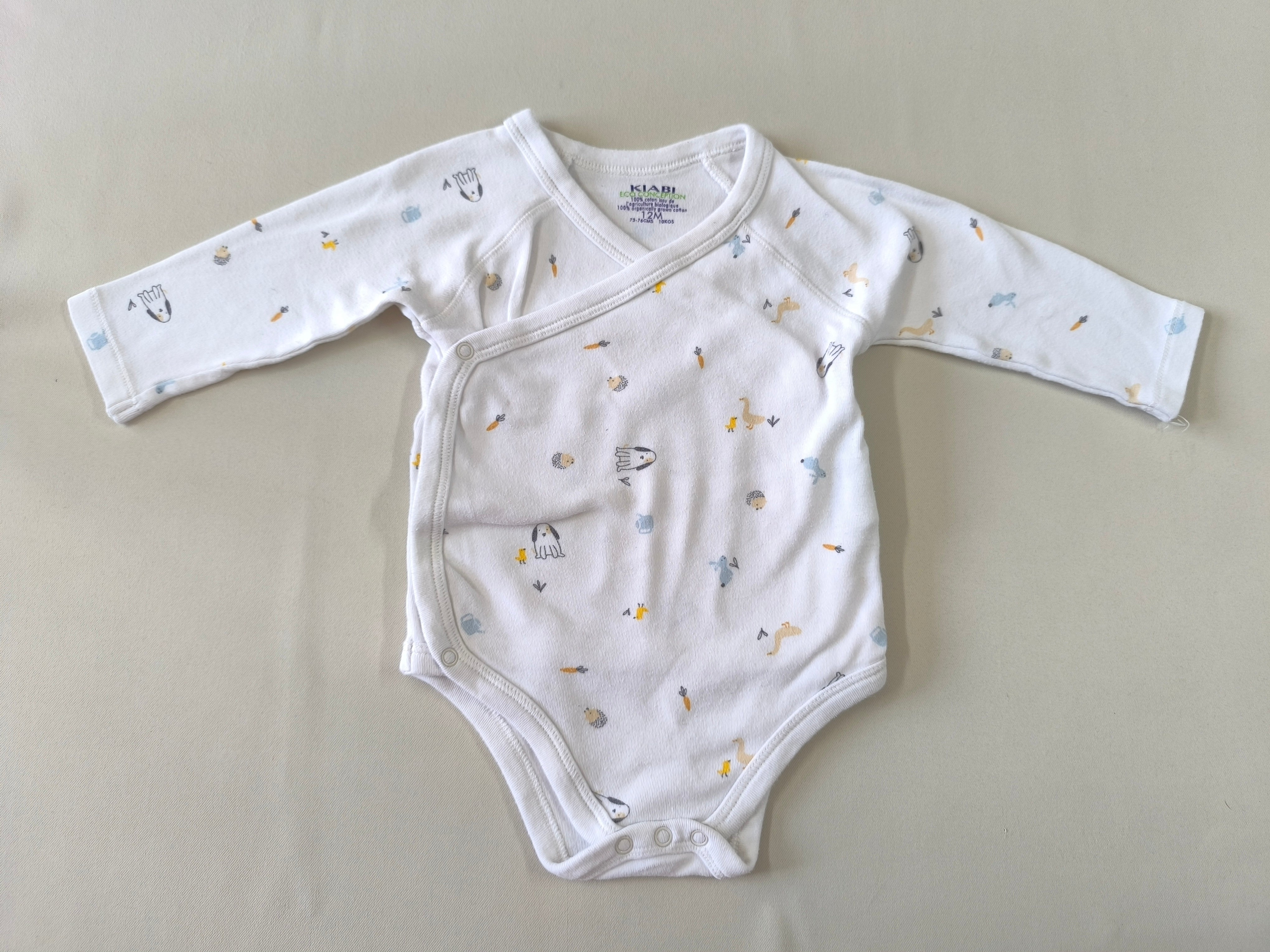 Body m.l croisé blanc animaux carottes