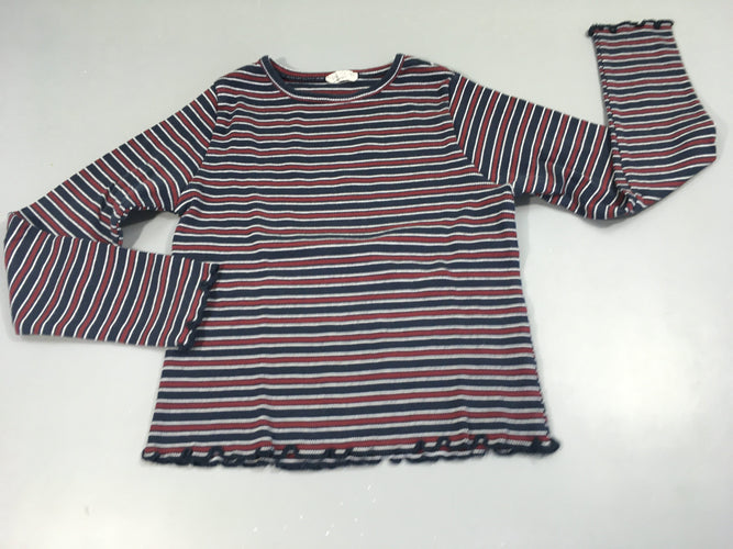 T-shirt m.l côtes bleu marine rayé bordeaux, moins cher chez Petit Kiwi