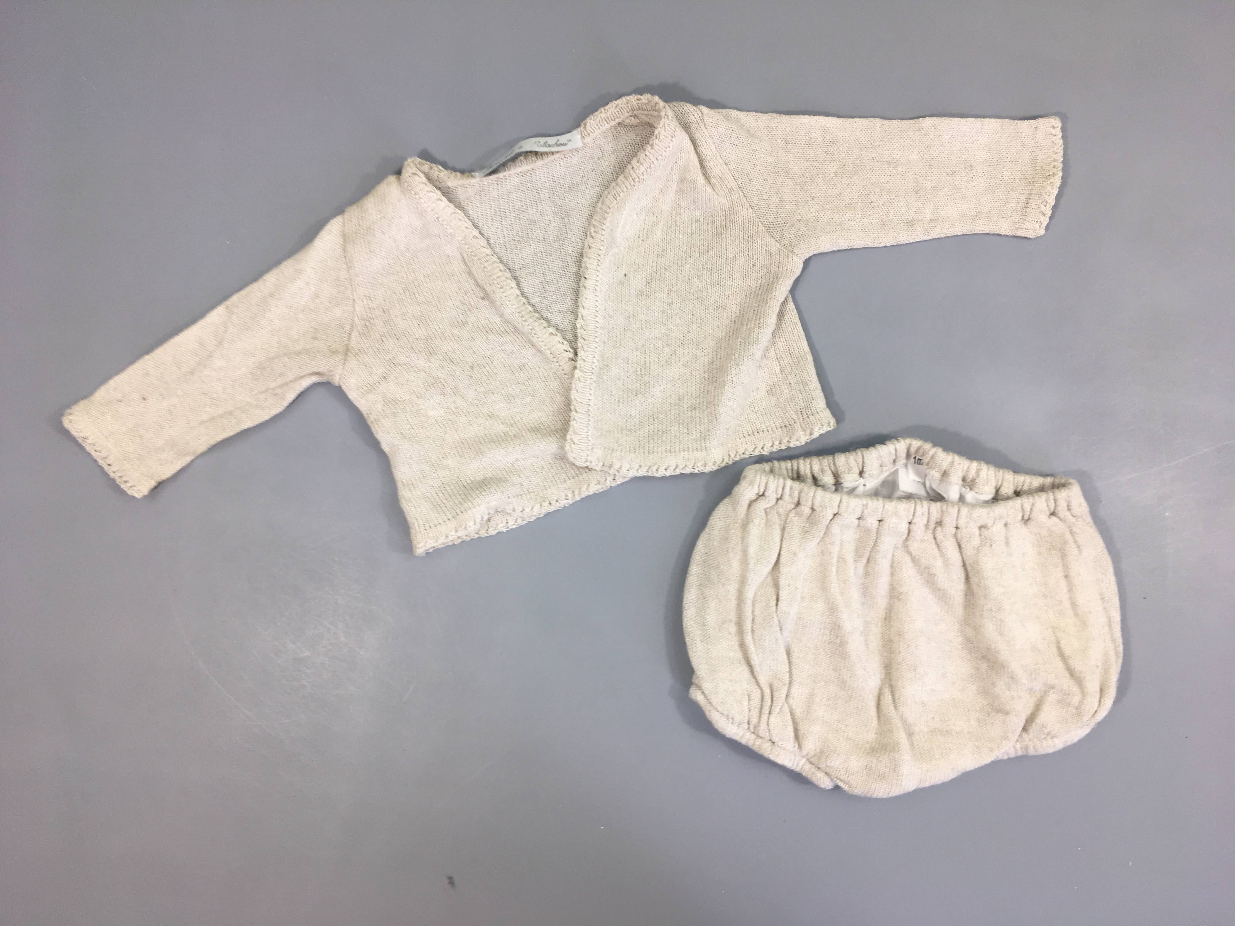 Gilet beige + bloomer, Théophile & Patachou