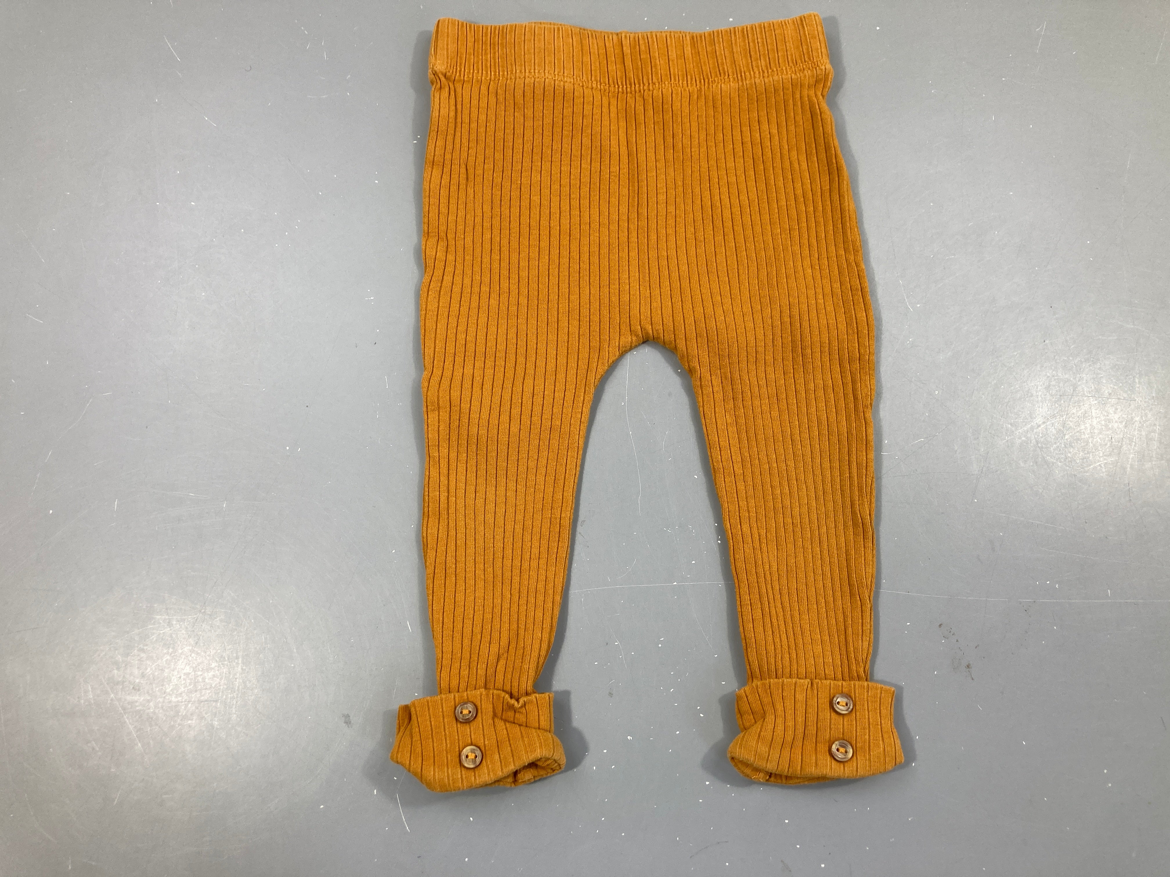 Legging côtelé à revers brun