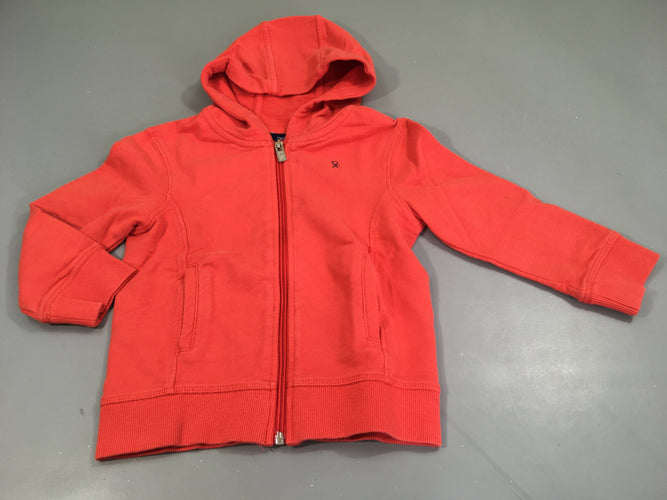 Sweat zippéà capuche orange flammé, moins cher chez Petit Kiwi