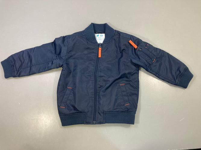Veste bombardeur bleu marine imprimé West Area zippée, moins cher chez Petit Kiwi