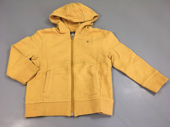Sweat zippéà capuche jaune flammé, moins cher chez Petit Kiwi