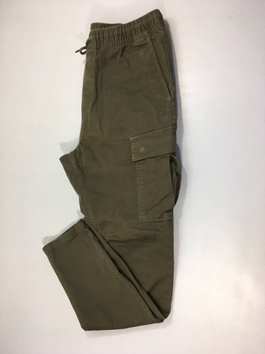 Pantalon cargo skinny fit kaki foncé taille élastique, moins cher chez Petit Kiwi