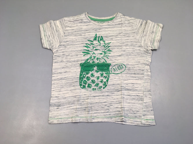T-shirt m.c gris chiné ananas vert Aloha, moins cher chez Petit Kiwi