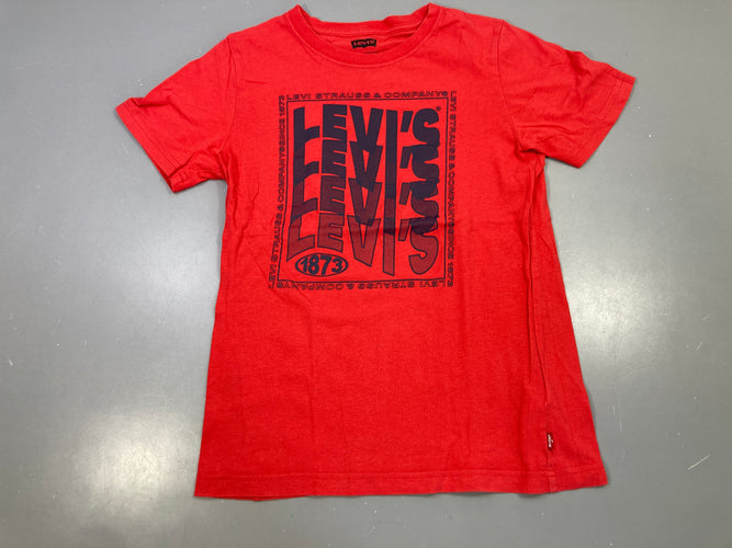 T-shirt m.c rouge logo, un peu bouloché, moins cher chez Petit Kiwi