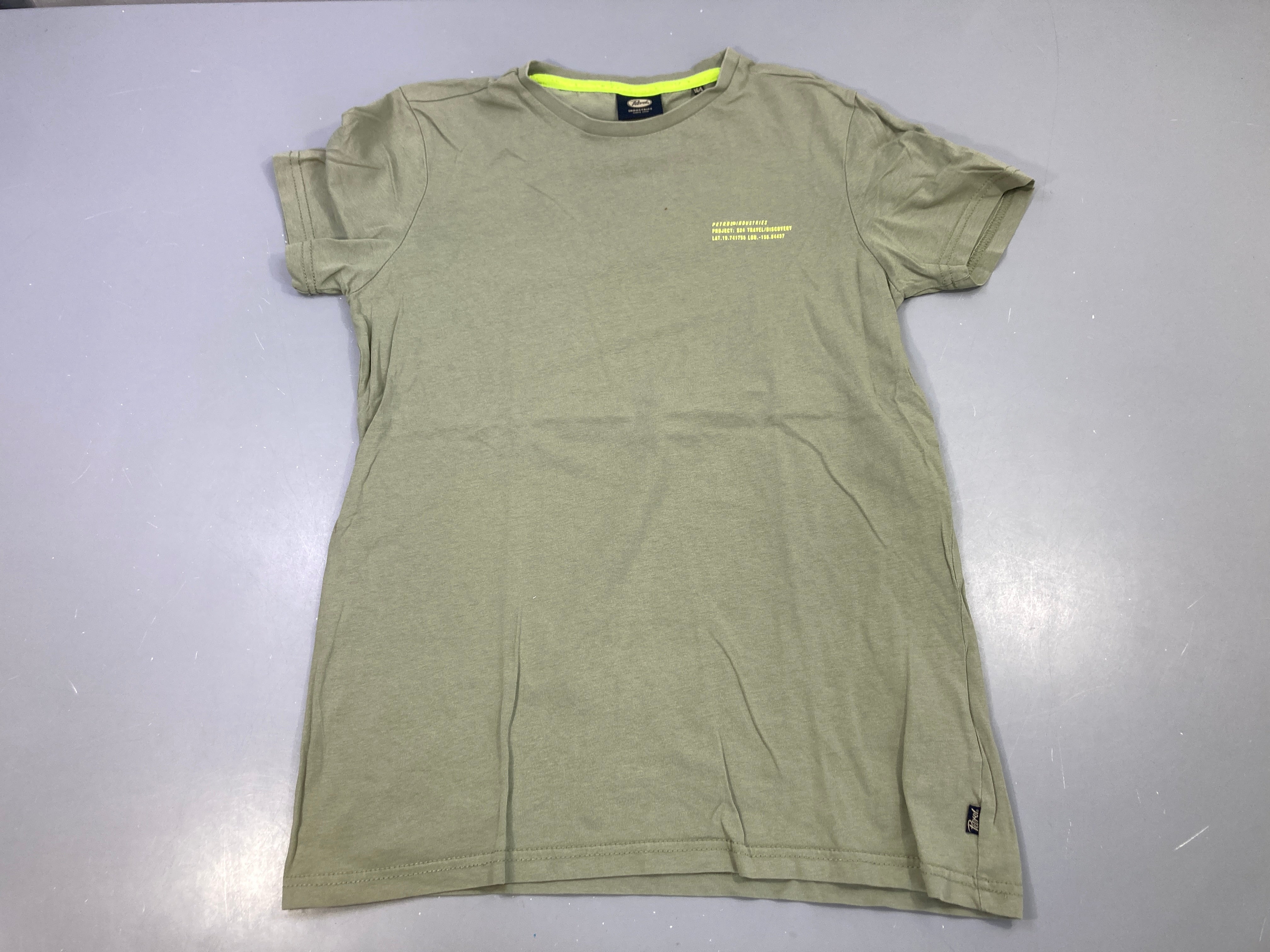T-shirt m.c kaki logo jaune