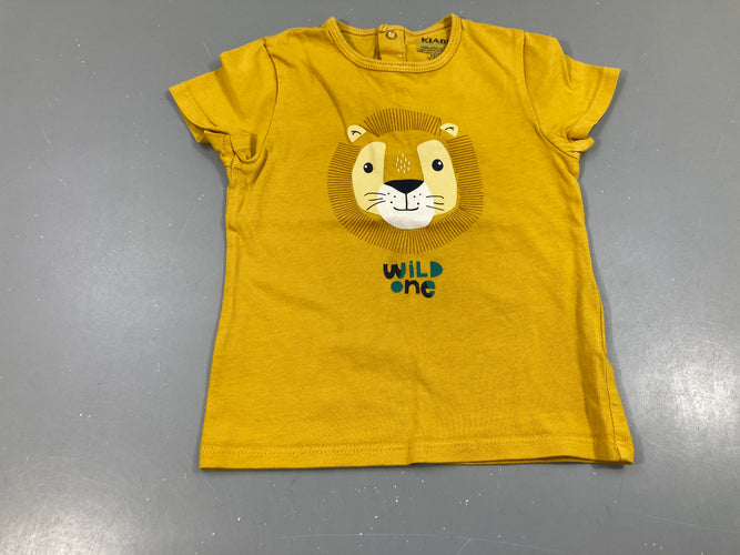 T-shirt m.c orange lion, moins cher chez Petit Kiwi