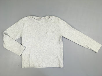 T-shirt m.l gris chiné poche